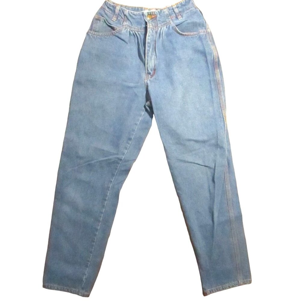 Vintage Women's Jeans 25x28 1980's High Waist Raw Denim 9/10 Boho Hippy Brandon
